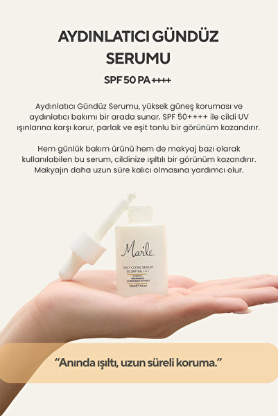 MAR'LE Aydınlatıcı C Vitamini Gündüz Serumu 50 Spf Pa