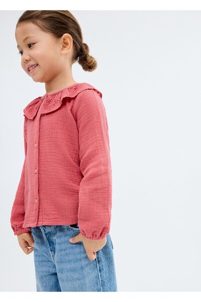 MANGO Baby İşlemeli bambula bluz