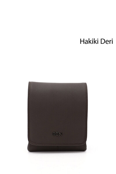 GÖNDERİ(R) Τσάντα ώμου BROWN Gön Γνήσιο δέρμα μεσαίου μεγέθους Unisex Q3672