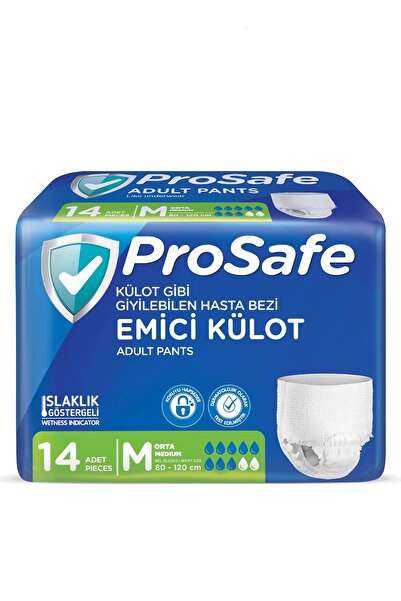 PROSAFE Külotlu Yetişkin Hasta Bezi Emici Külot Islaklık Göstergeli Bel Ölçüs...
