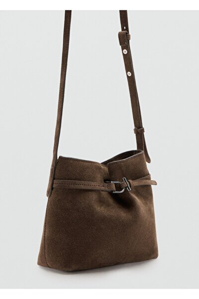 MANGO Woman Süet omuzdan askılı çanta