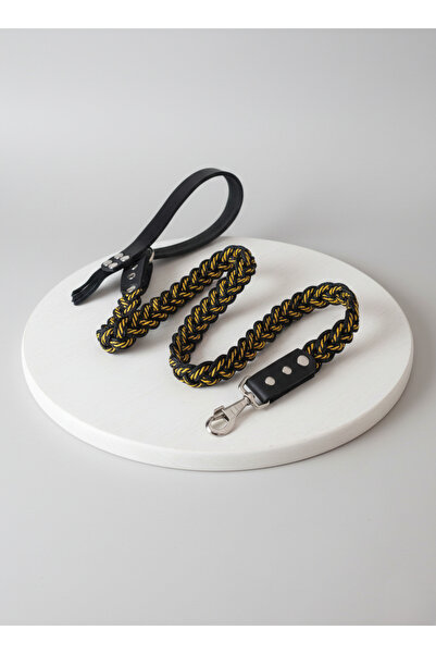 balkonda Dog Walking Leash Collar with Leather Handle 9 Layers Hair Weave Flo...