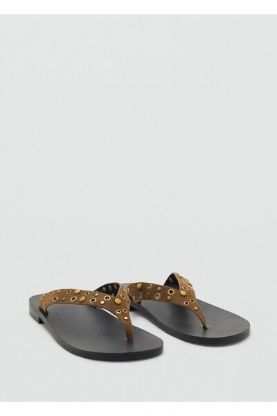 MANGO Woman Delikli bantlı süet sandalet