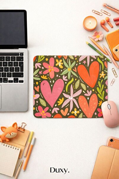 Duxy Mouse Pad με σχέδιο λουλουδιών, 23x19 εκ., αντιολισθητική βάση, άνετο κα...