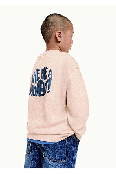 MANGO Kids Yazı kabartmalı sweatshirt