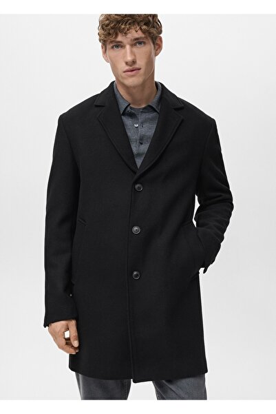 MANGO Man Geri dönüşümlü yünden hafif palto