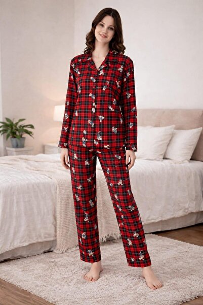 Pemilo Set de pijamale din piele intoarsa cu maneca lunga 0606 pentru femei