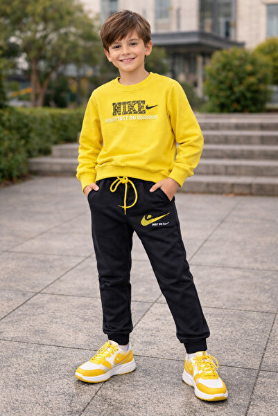 Uğur bebe Set de trening confortabil pentru băieți, galben și negru, Premium ...