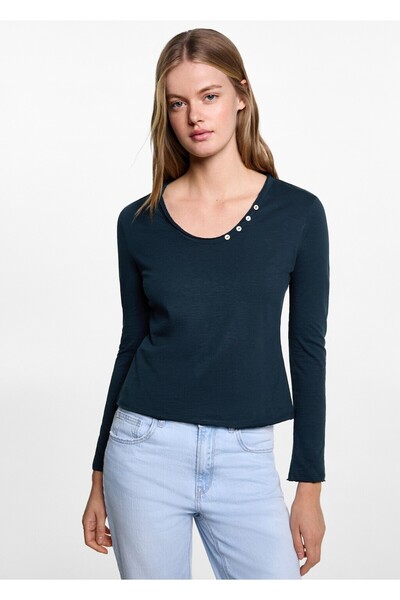 Mango Teen Düğmeli uzun kollu tişört