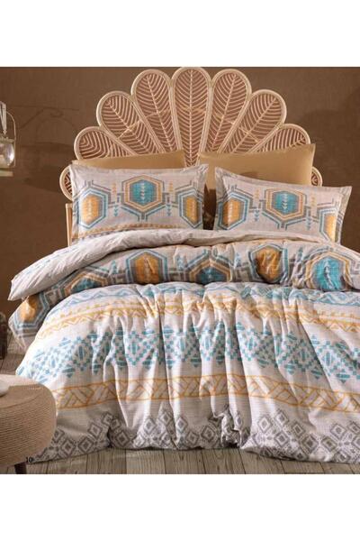 Clasy Ranforce Двоспальний комплект постільної білизни - Arnetti V1 Бежевий