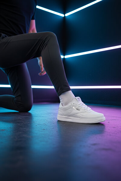 WALKWAY Ανδρικά αθλητικά παπούτσια με λευκά κορδόνια ελαφριά δερμάτινα Marlow M