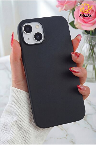 Fibaks iPhone 13/14/15 Kılıf Kadife Lansman Soft Yumuşak Liquid Silikon Kamer...