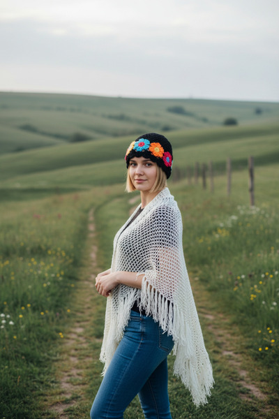 El örgüsü Yadicrochetorgu Hand knitted shawl