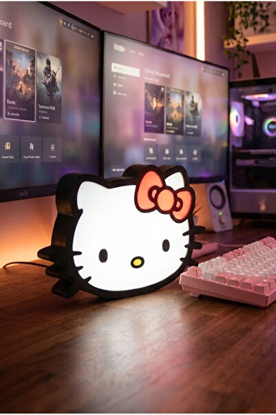 Shaddshop Hello Kitty Ledli Tablo Hediyelik Duvar Figür (ADAPTÖRLÜ)