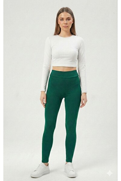 DALİAYILDIZ Kadın Tayt Toparlayıcı Yeşil Yüksek Bel Kadın Günlük Ve Spor Tayt