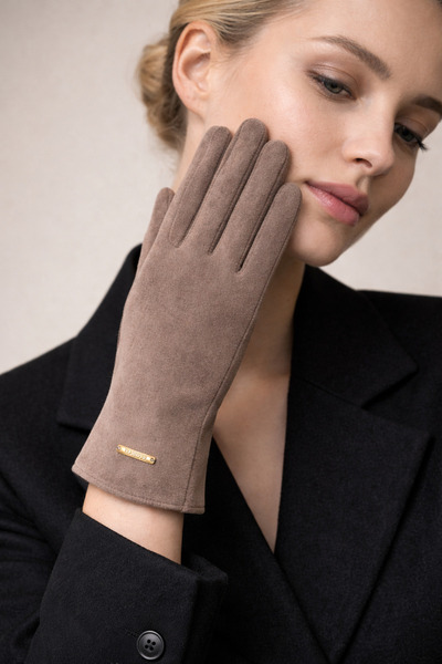 Şirin Giyim Aksesuar Kaşe Gloves Women - Winter Luxury Metal Fashion Detail P...