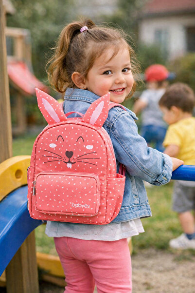 Babyes Sevimli Tavşan Figürlü Çocuk Sırt Çantası (0-7 YAŞ) - Kreş,Anaokulu Ça...
