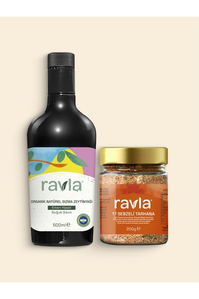 Ravla 2'li Ürün - Kids Organik Erken Hasat Zeytinyağı – İçimlik 500 ml / 17 S...