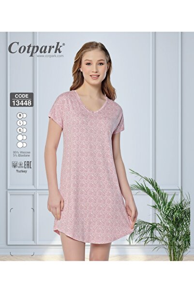 Cotpark Soft Textured Flexible Viscose Women's Nightgown 13448