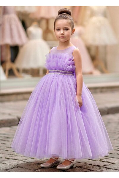 Miaras Kız Çocuk Şık Tasarım Tarlatanlı Abiye