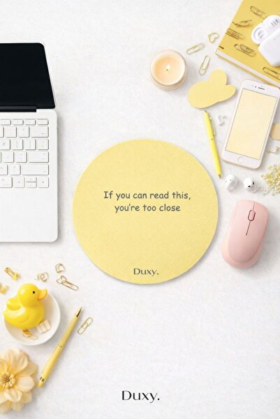 Duxy Espirili Kauçuk Mouse Pad, 19 cm, Kaymaz Taban, Ev Ofis ve Oyun için Rah...