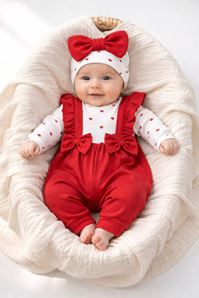 VERONA TARZ Heart Bow Hat 2 Pieces Baby Girl Newborn New Season Seasonal Hosp...