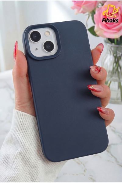 Fibaks حافظة آيفون 13/14/15 مخملية ناعمة من السيليكون السائل مع غطاء حماية لل...