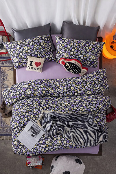 İQON Double Duvet Cover Set Violet Purple Setçi̇ft