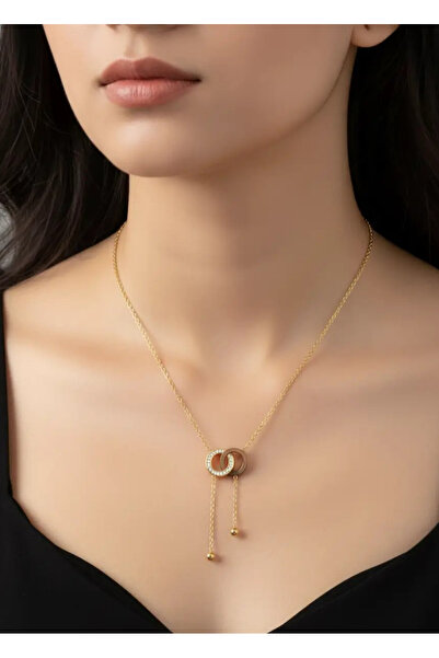 BİJU YILMAZ قلادة حلقية مرصعة بالفضول من الفولاذ - 26clko08