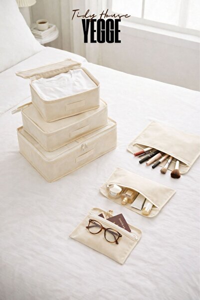 YEGGE Valiz İçi 6’lı Organizer Set – Tatil, Gezi ve İş Seyahati İçin Düzenley...