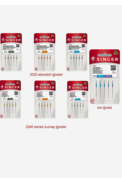 SİNGER Standart Jarse Kot 7'li Paket İğne Seti
