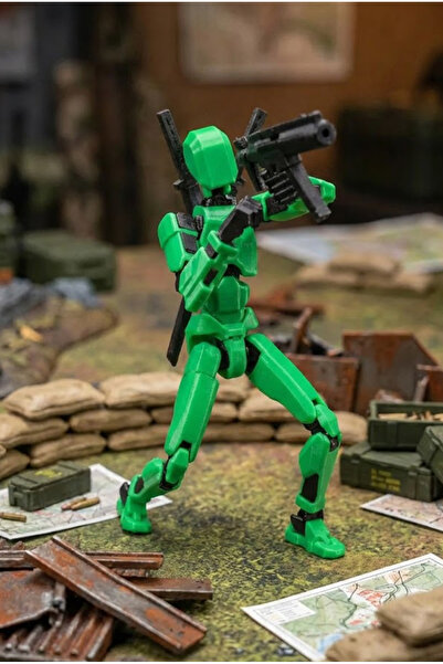 Shaddshop Eklemli Hareketli Şekil Değiştirme Robotu Figür Yeşil Silah Seti Da...