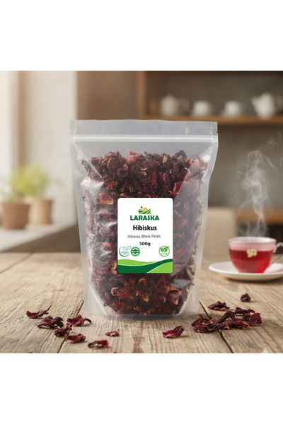 Laraska Organik شاي الكركديه 500 جرام - زهرة الرمان - زهرة البامية - شاي الكر...