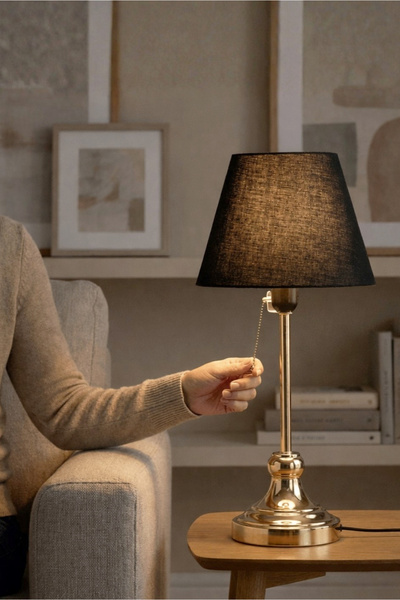 HOMİNG Edel Gold Lampshade Fabric Headboard with Body - Ayd-3109