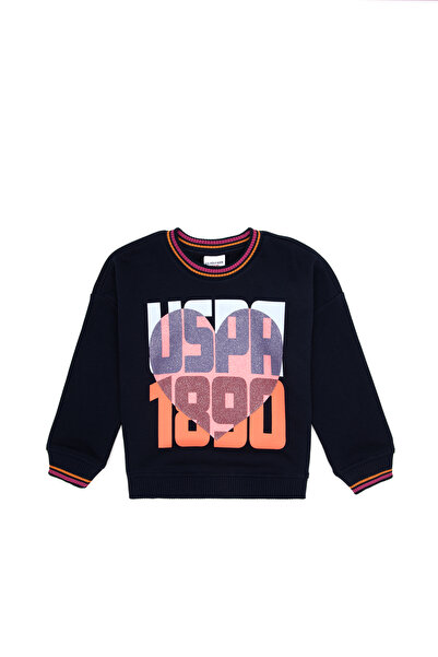 U.S. Polo Assn. سويت شيرت بناتي باللون الأزرق الداكن 50317900-VR033
