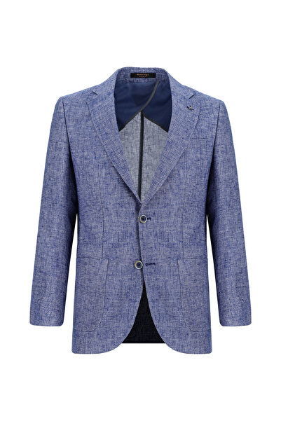 Abdullah Kiğılı سترة كتان منقوشة بقصة عادية