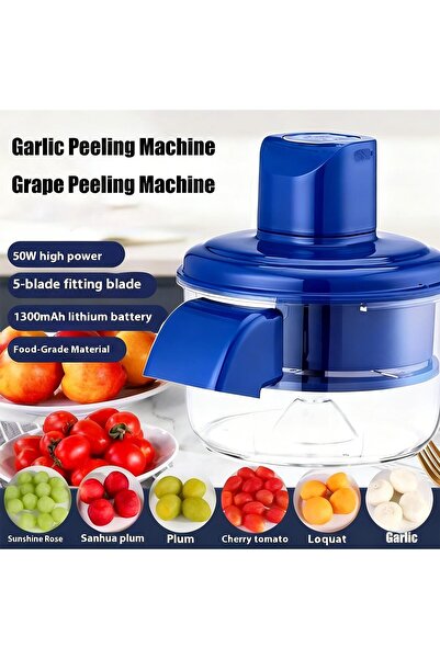 Generic آلة تقشير العنب والثوم الكهربائية 3 في 1، أداة تقشير الفواكه الأوتوماتيكية لإزالة القشرة