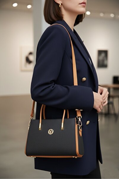 Levidor Kadın Çantası - Siyah Kumaş Görünümlü - El ve Omuz Çantası 930543