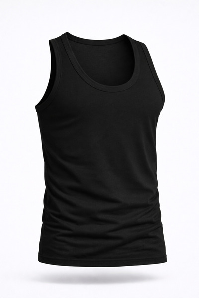 Verahed Classic Strappy 3-Pack Lycra 100% Cotton Lycra Black Men's Undershirt