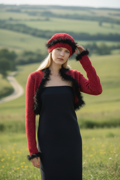 El örgüsü YDR TASARIM Bolero, şapka