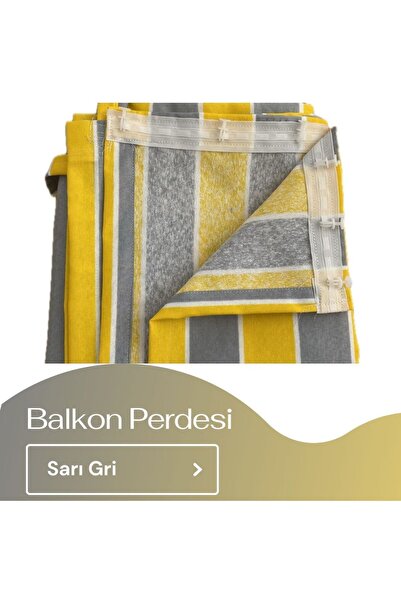 AŞİYAN Çizgili Balkon Perdesi Kalın Kumaş