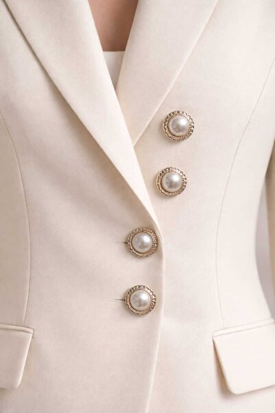 İMREN AKSESUAR أزرار معدنية مطلية بالذهب مقاس 18 مم، عبوة واحدة تحتوي على 6 قطع