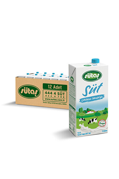 Sütaş Yarım Yağlı Süt 1 L (12 Adet)