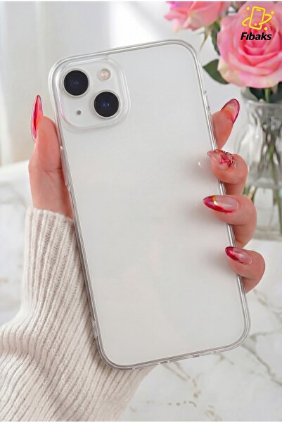 Fibaks iPhone 13 Kılıf Yumuşak Şeffaf Ince Esnek Renksiz Silikon Kapak