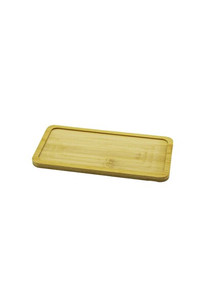 Go İthalat Rectangular wooden bamboo oil can tray mini tray 20x10x0.8cm
