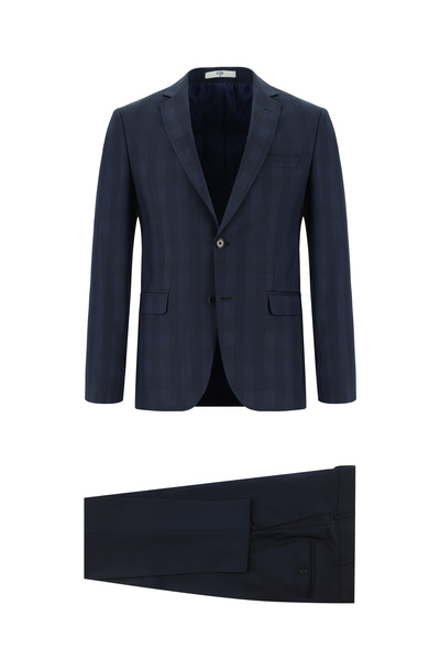 Kiğılı بدلة 7 دروب سوبر سليم فيت بقصة ضيقة للغاية ومزيج من القماش المنقوش