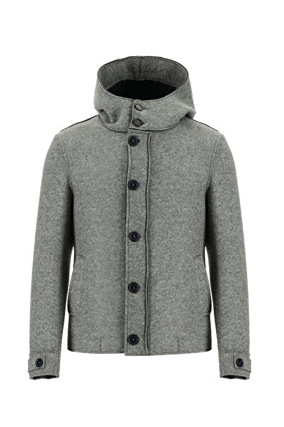 Abdullah Kiğılı Kapüşonlu Yünlü Mont