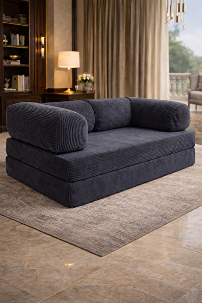 OVİSCO Kanepe Fitilli Kadife Yatak Olabilen Kanepe–Oyun, TV, Sinema Koltuğu |...