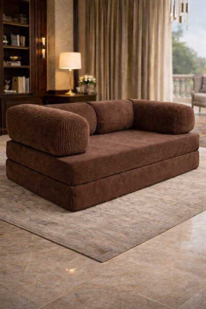 OVİSCO Kanepe Fitilli Kadife Yatak Olabilen Kanepe–Oyun, TV, Sinema Koltuğu |...