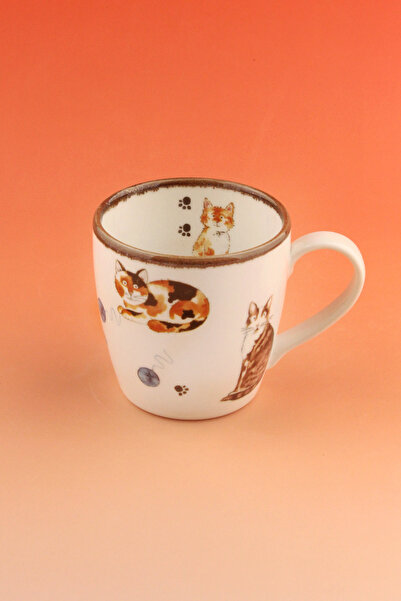 Bursa Porselen Dekor Kedicik akıtma porselen kupa